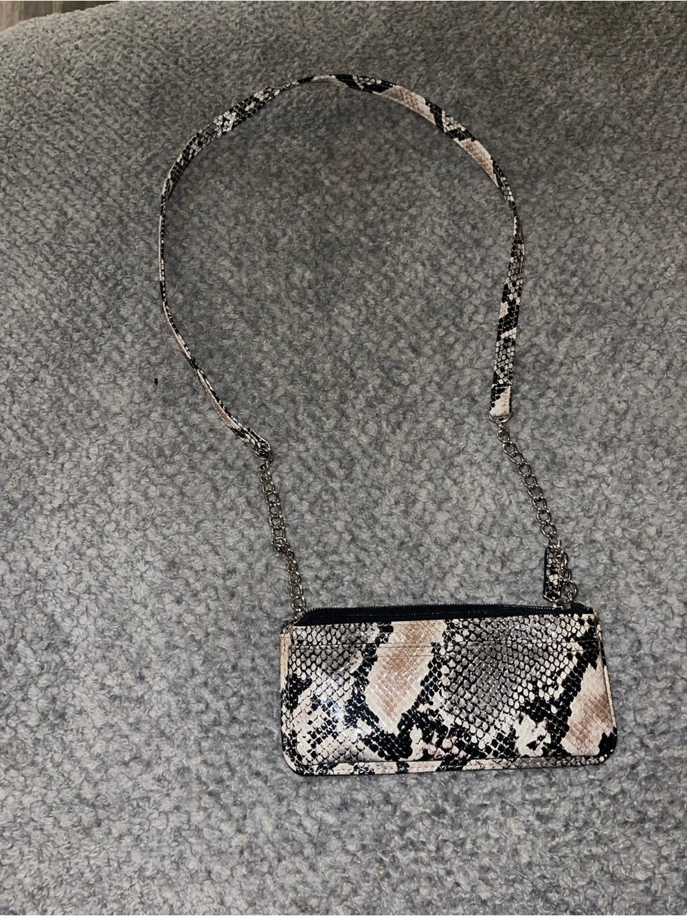 Snake-Print Crossbody Bag in Beige and Black - Women's Shoulder Purse